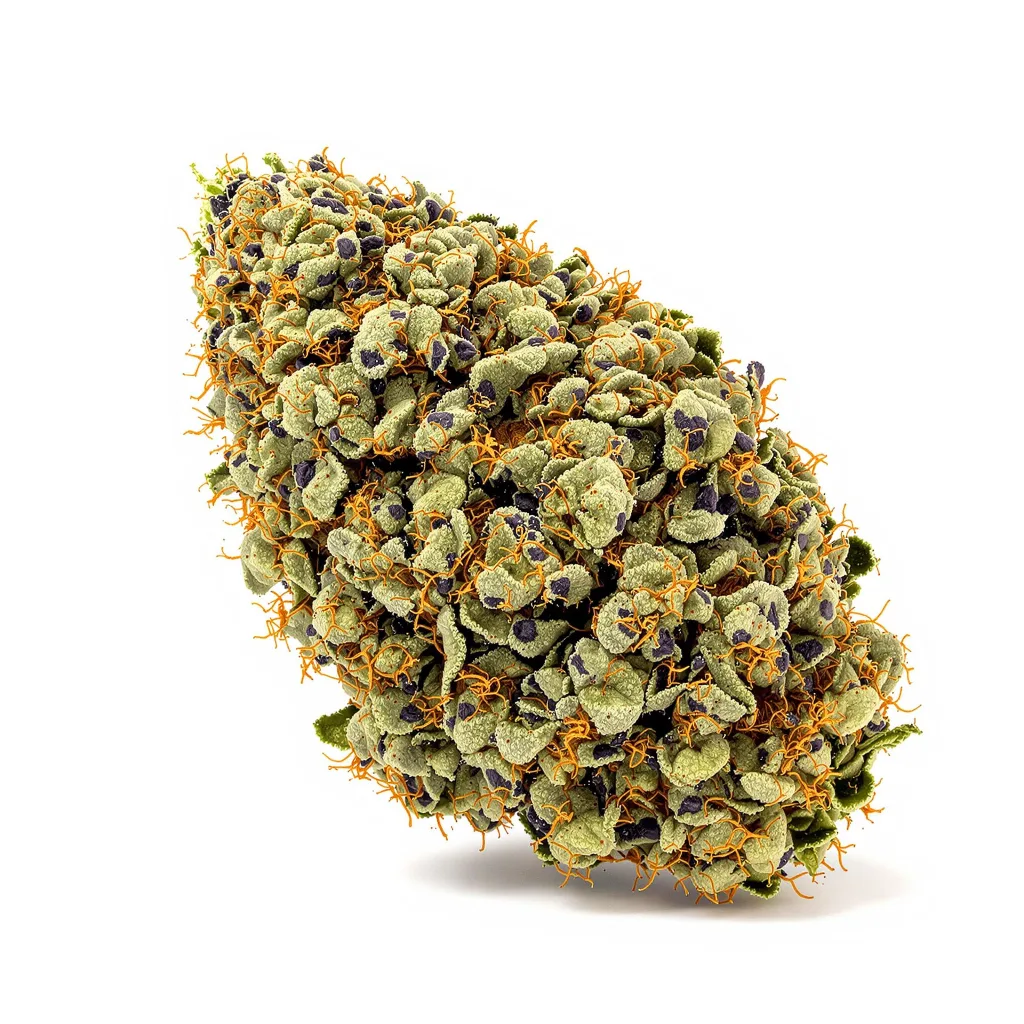 Rob Ford Kush 70% indica / 30% sativa — fleur avec trichomes visibles