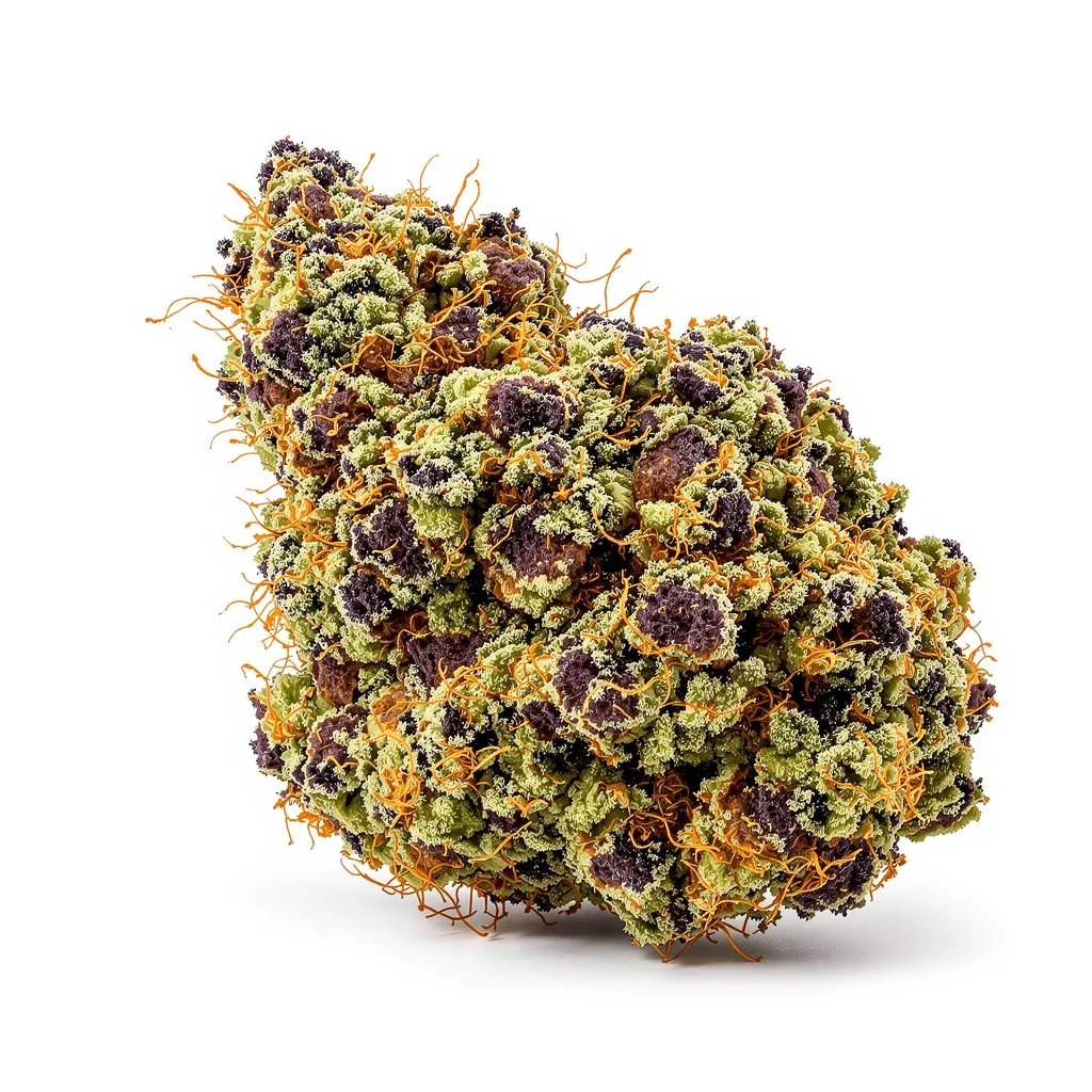 Rockbud 77% indica / 23% sativa — fleur avec trichomes visibles