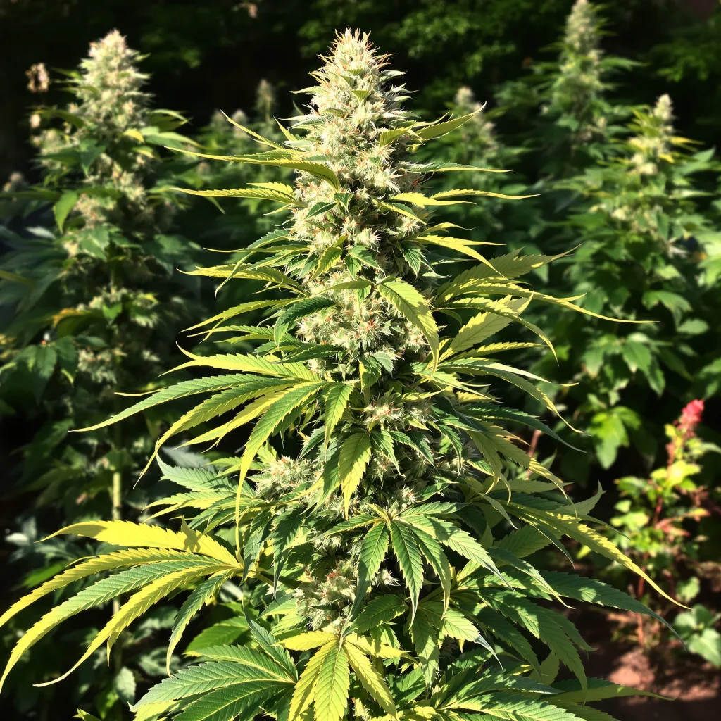 Rocklock 48% indica / 52% sativa — fleur avec trichomes visibles