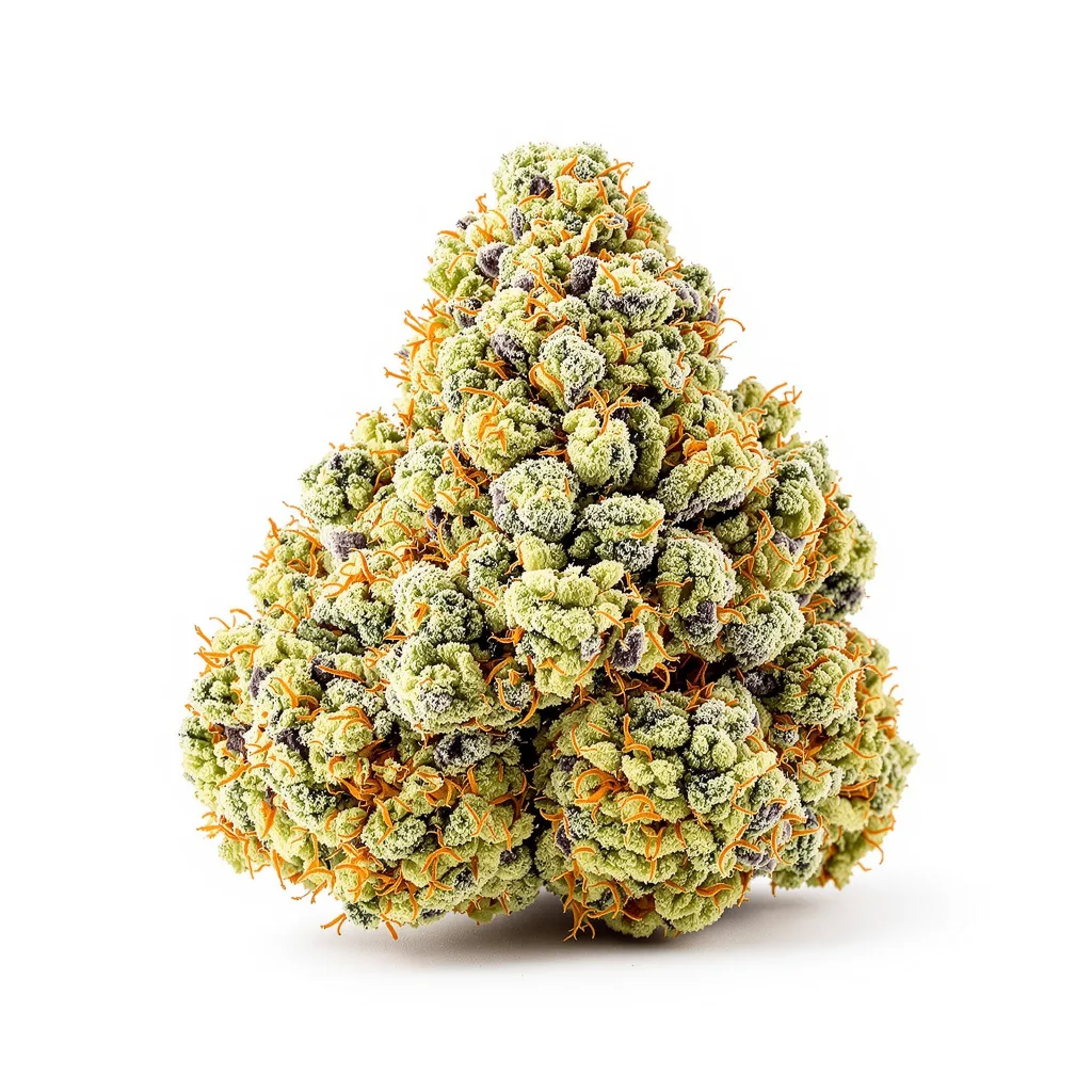 Rocklock 48% indica / 52% sativa — fleur avec trichomes visibles