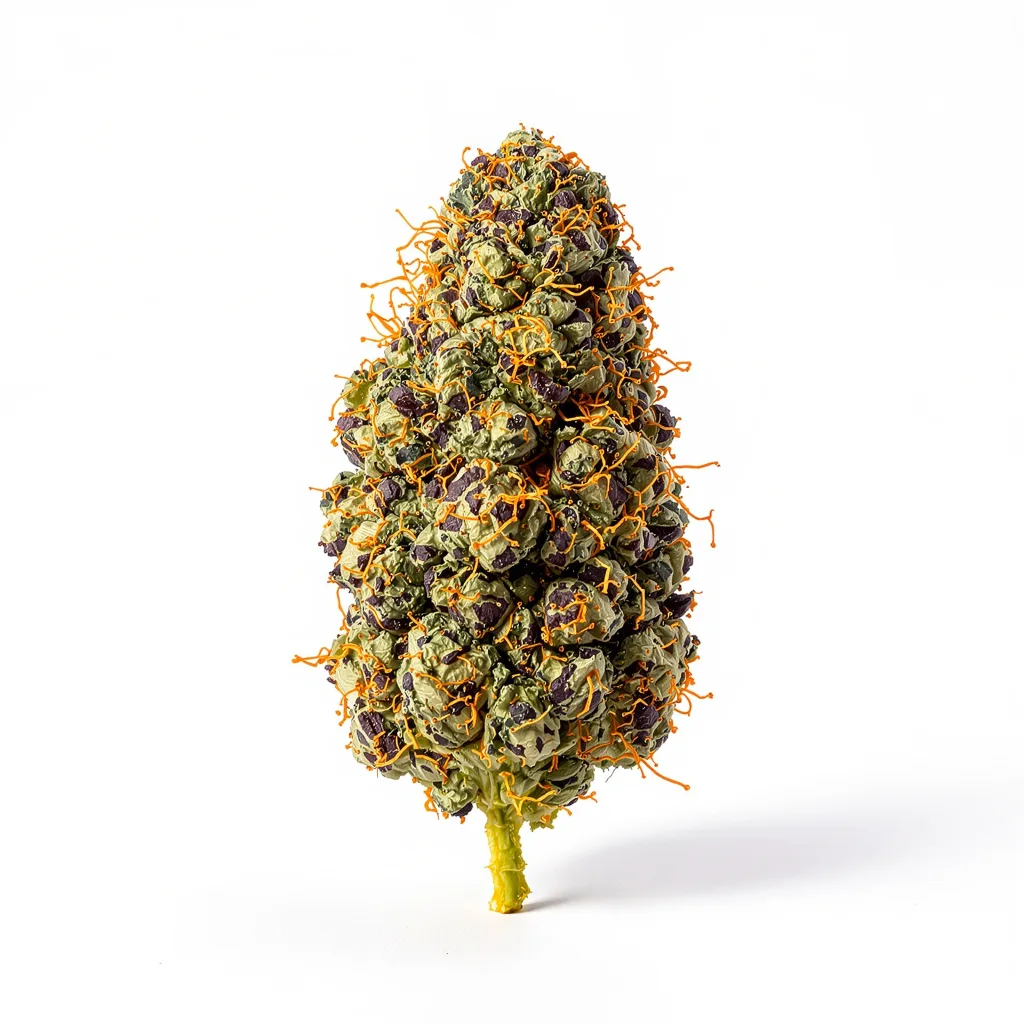 Romulan 100% indica / 50% sativa — fleur avec trichomes visibles