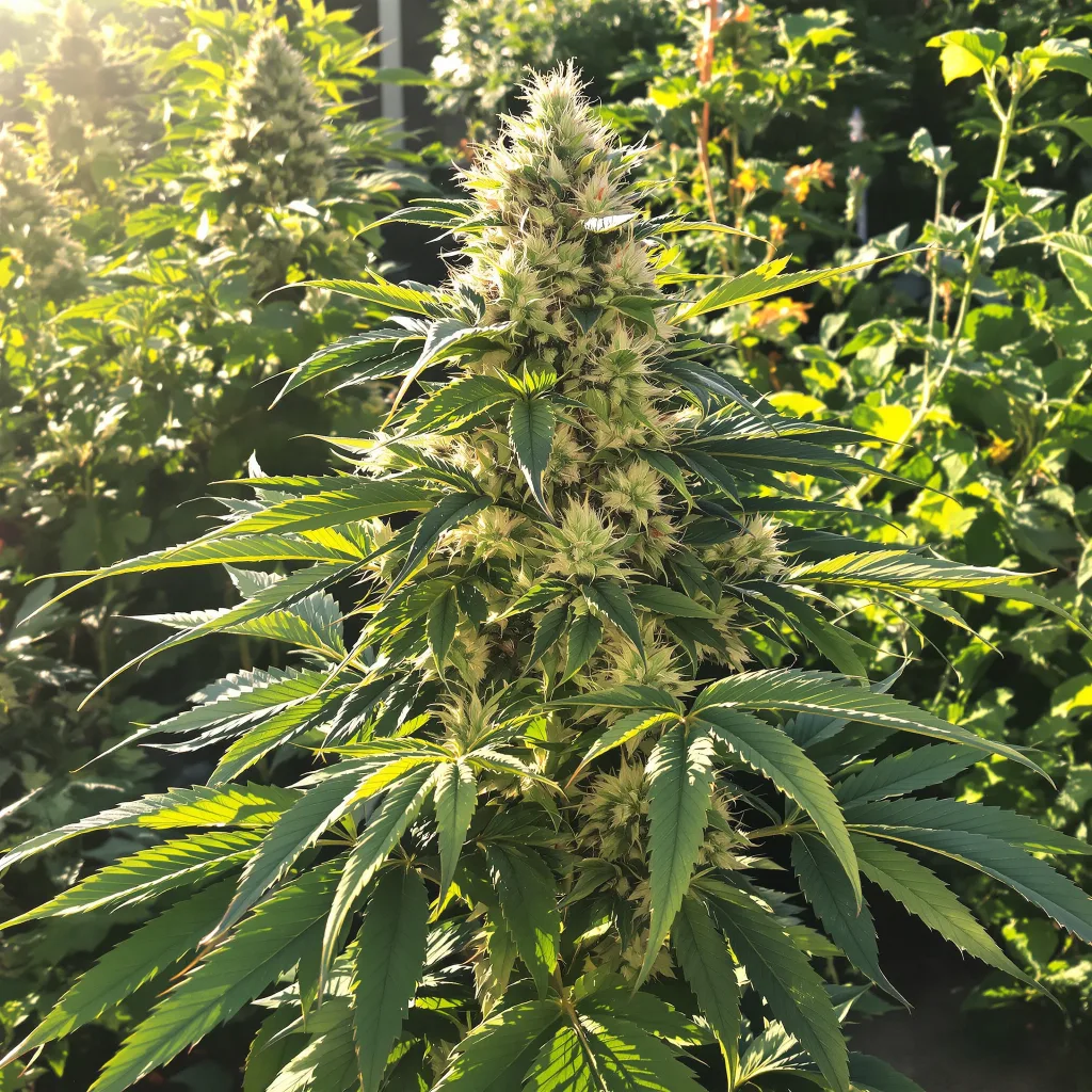 Romulan Haze 68% indica / 32% sativa — fleur avec trichomes visibles