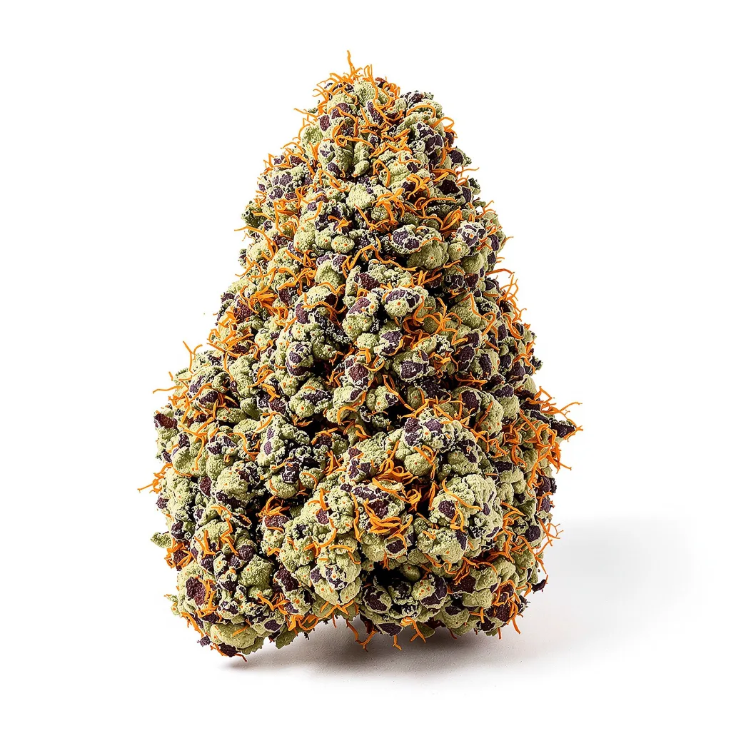 Romulan Haze 68% indica / 32% sativa — fleur avec trichomes visibles
