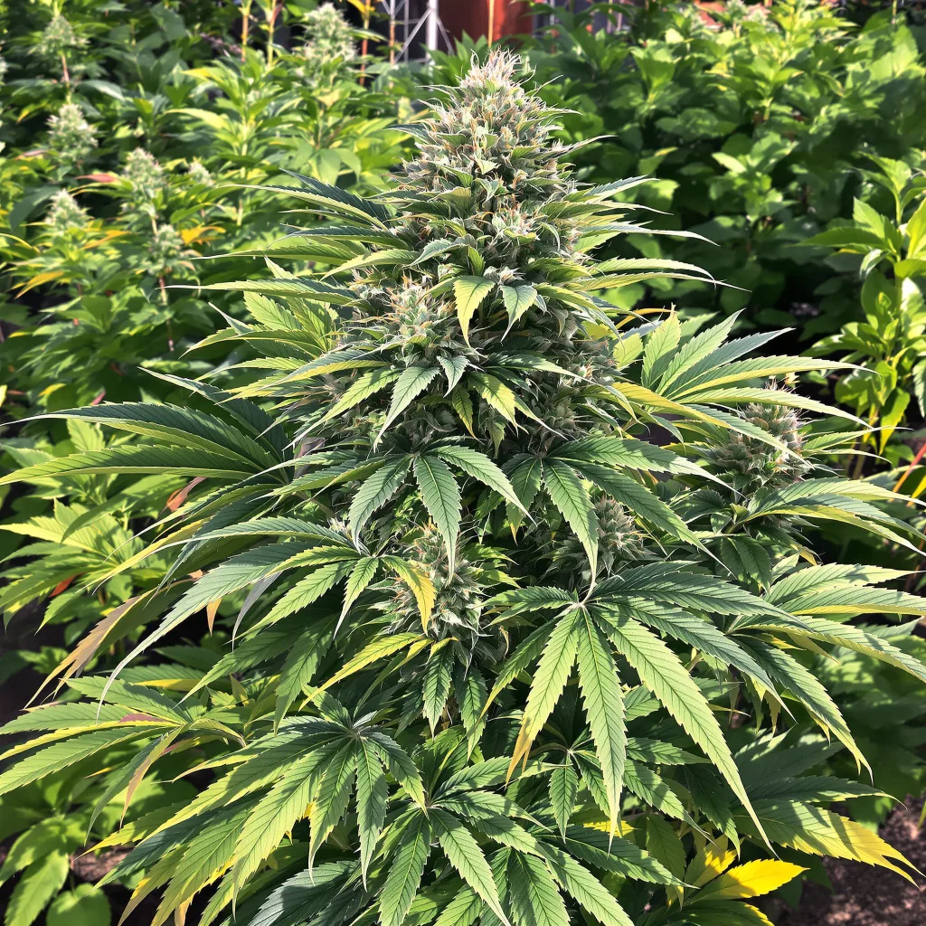 Royal Cheese 70% indica / 30% sativa — fleur avec trichomes visibles