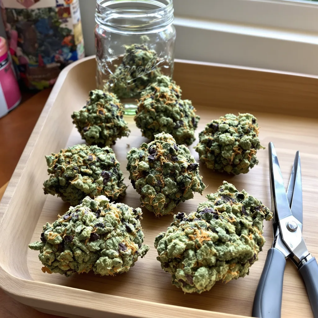 Royal Gorilla 51% indica / 49% sativa — fleur avec trichomes visibles