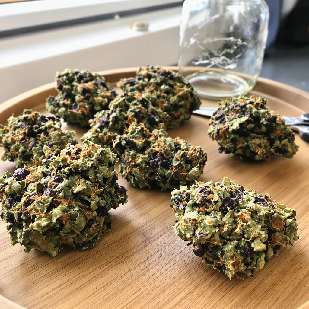 Royal Kush 70% indica / 20% sativa — fleur avec trichomes visibles