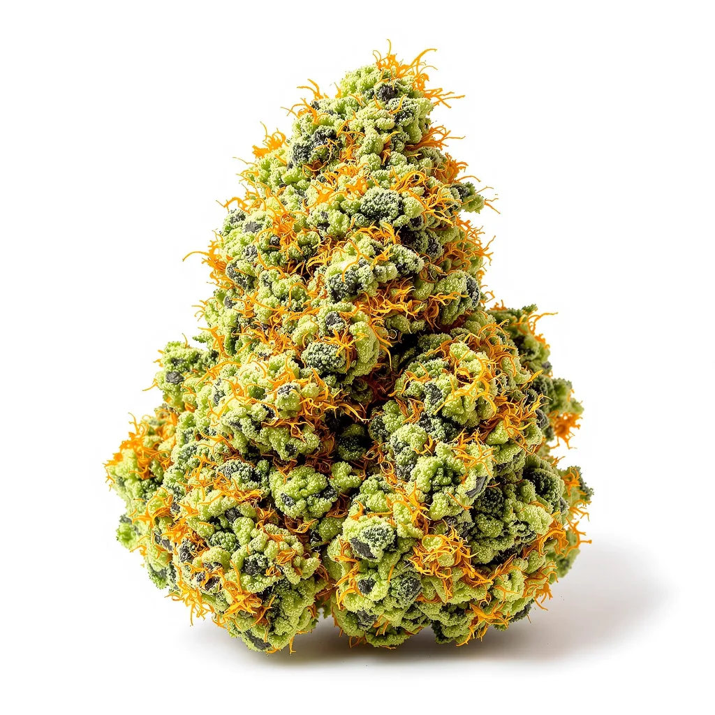 Royal Medic 25% indica / 75% sativa — fleur avec trichomes visibles