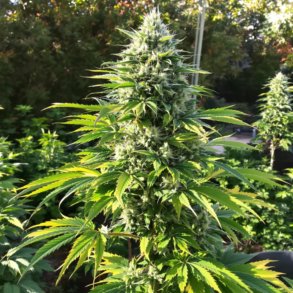 RS11 77% indica / 23% sativa — fleur avec trichomes visibles