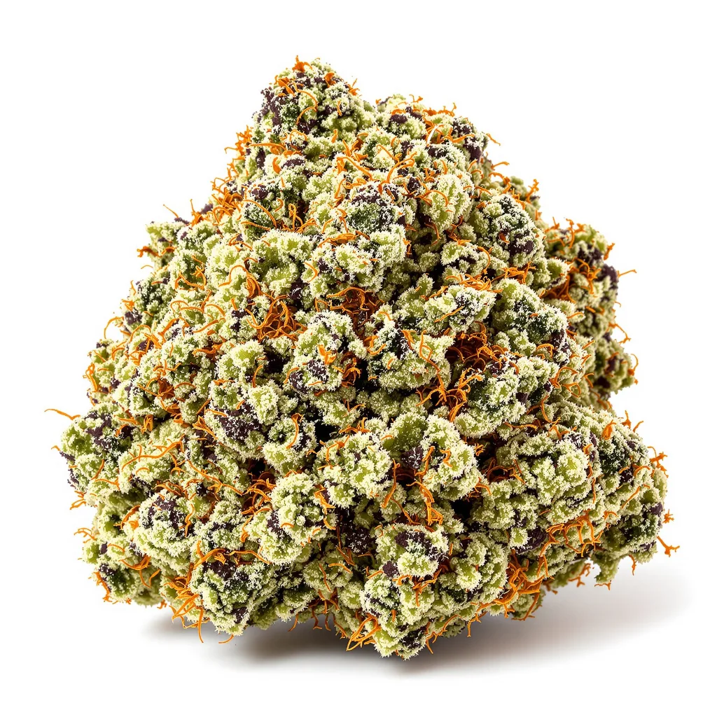 Russian Assassin 58% indica / 42% sativa — fleur avec trichomes visibles