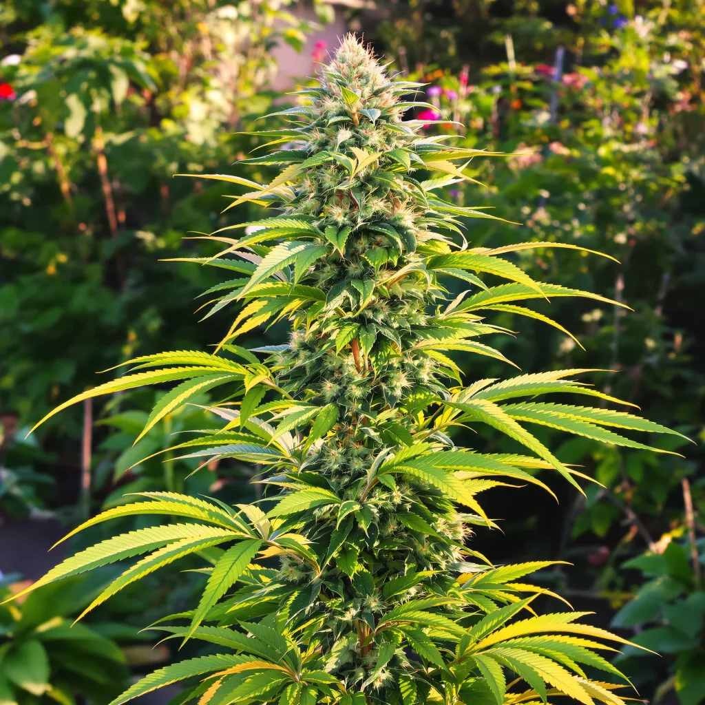 SAGE 50% indica / 50% sativa — fleur avec trichomes visibles