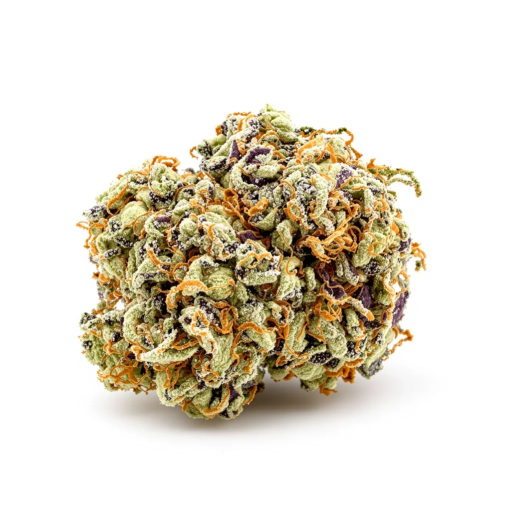 SAGE 50% indica / 50% sativa — fleur avec trichomes visibles