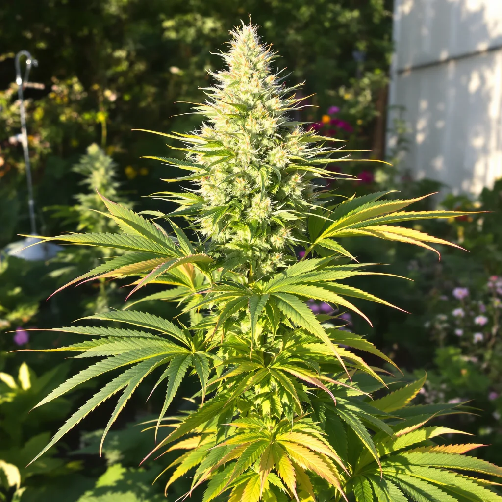 San Fernando Valley Kush 66% indica / 34% sativa — fleur avec trichomes visibles