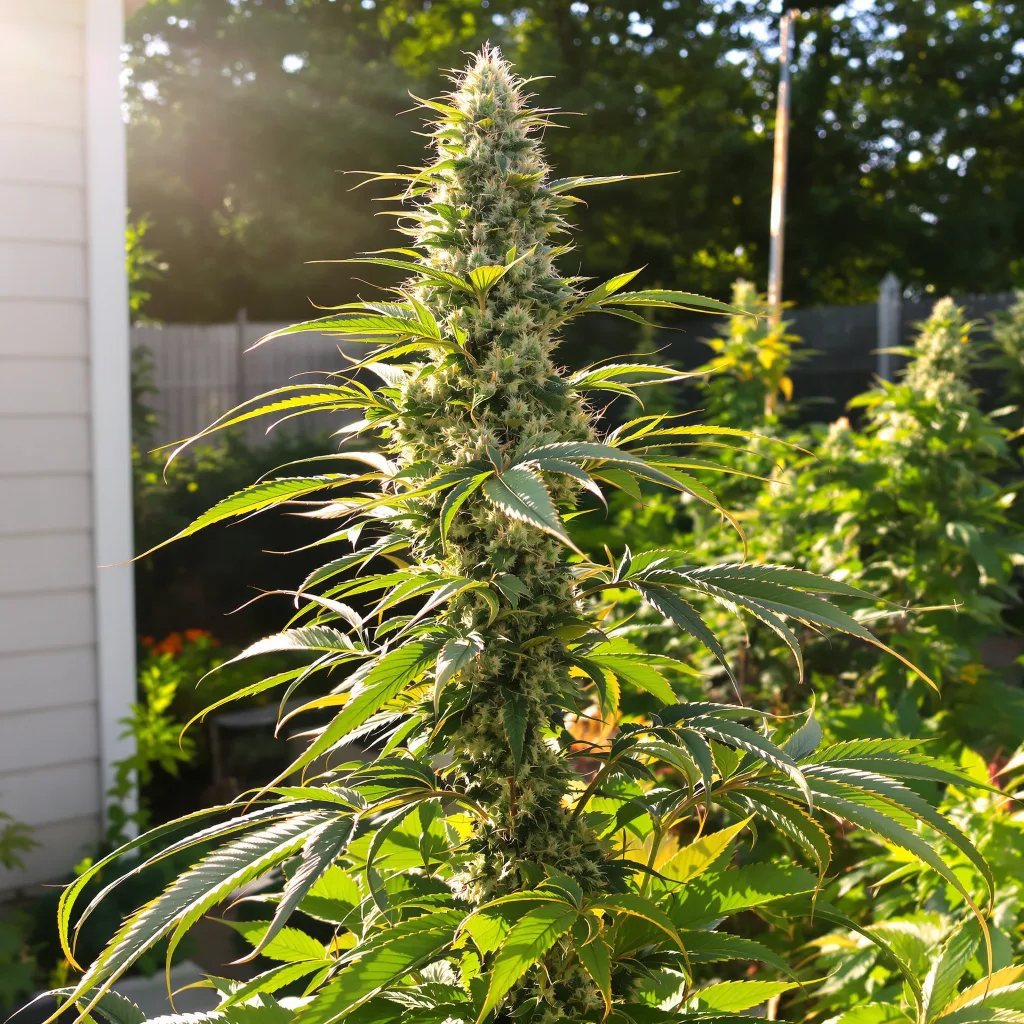 Santa Maria 40% indica / 60% sativa — fleur avec trichomes visibles
