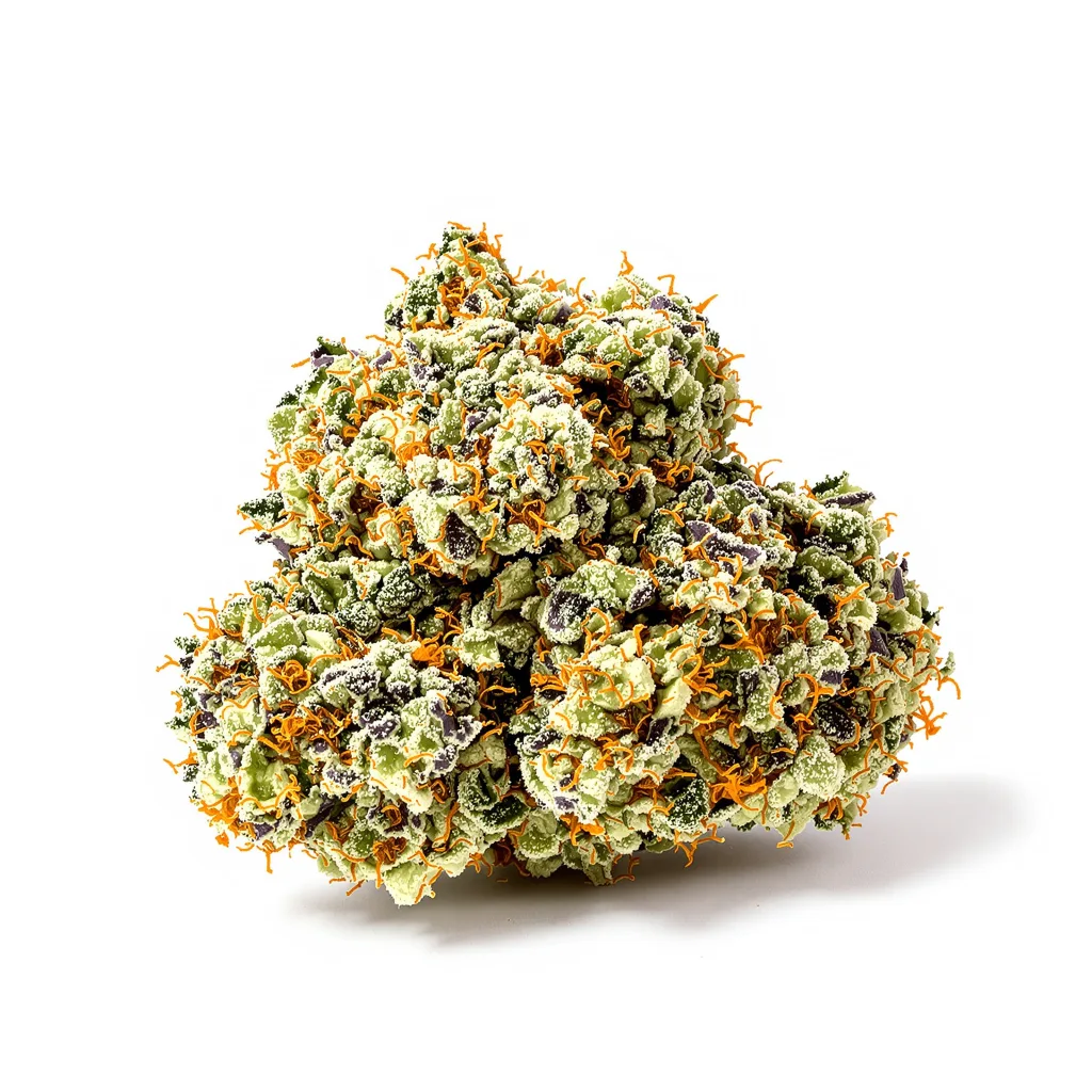 Santa Maria 40% indica / 60% sativa — fleur avec trichomes visibles