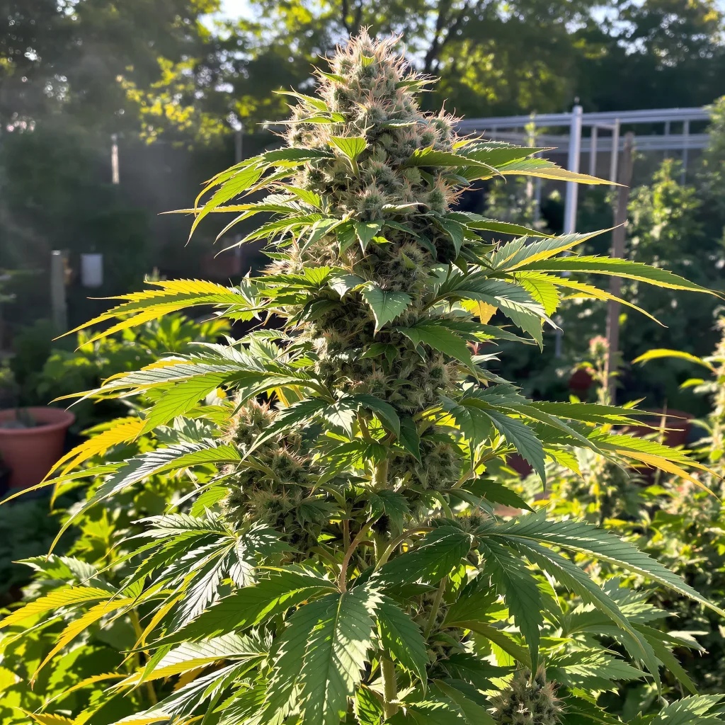Satellite OG 37% indica / 63% sativa — fleur avec trichomes visibles