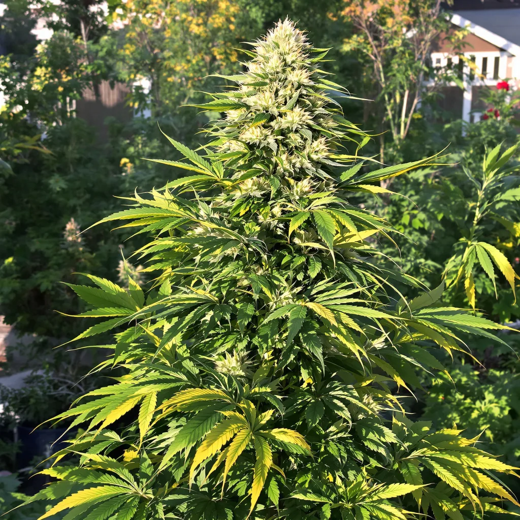 Schrom 20% indica / 80% sativa — fleur avec trichomes visibles