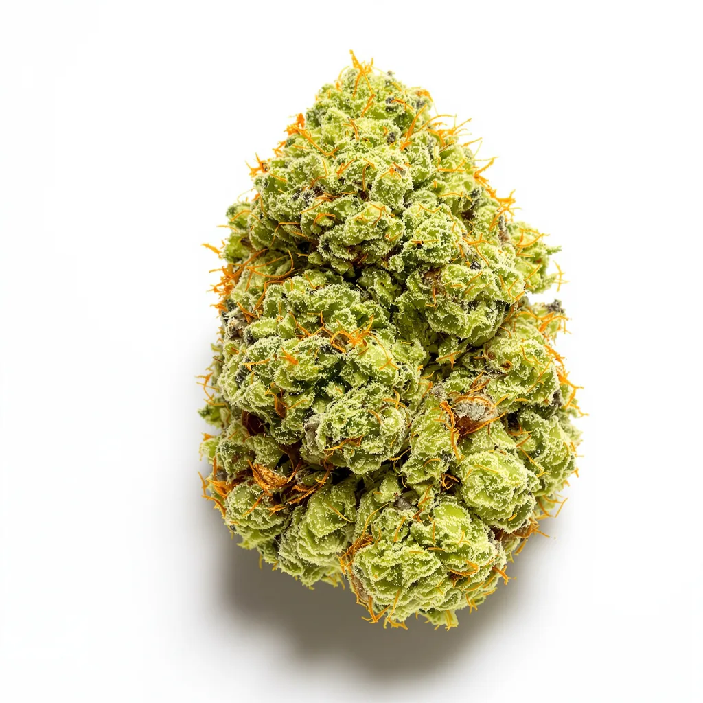 Schrom 20% indica / 80% sativa — fleur avec trichomes visibles