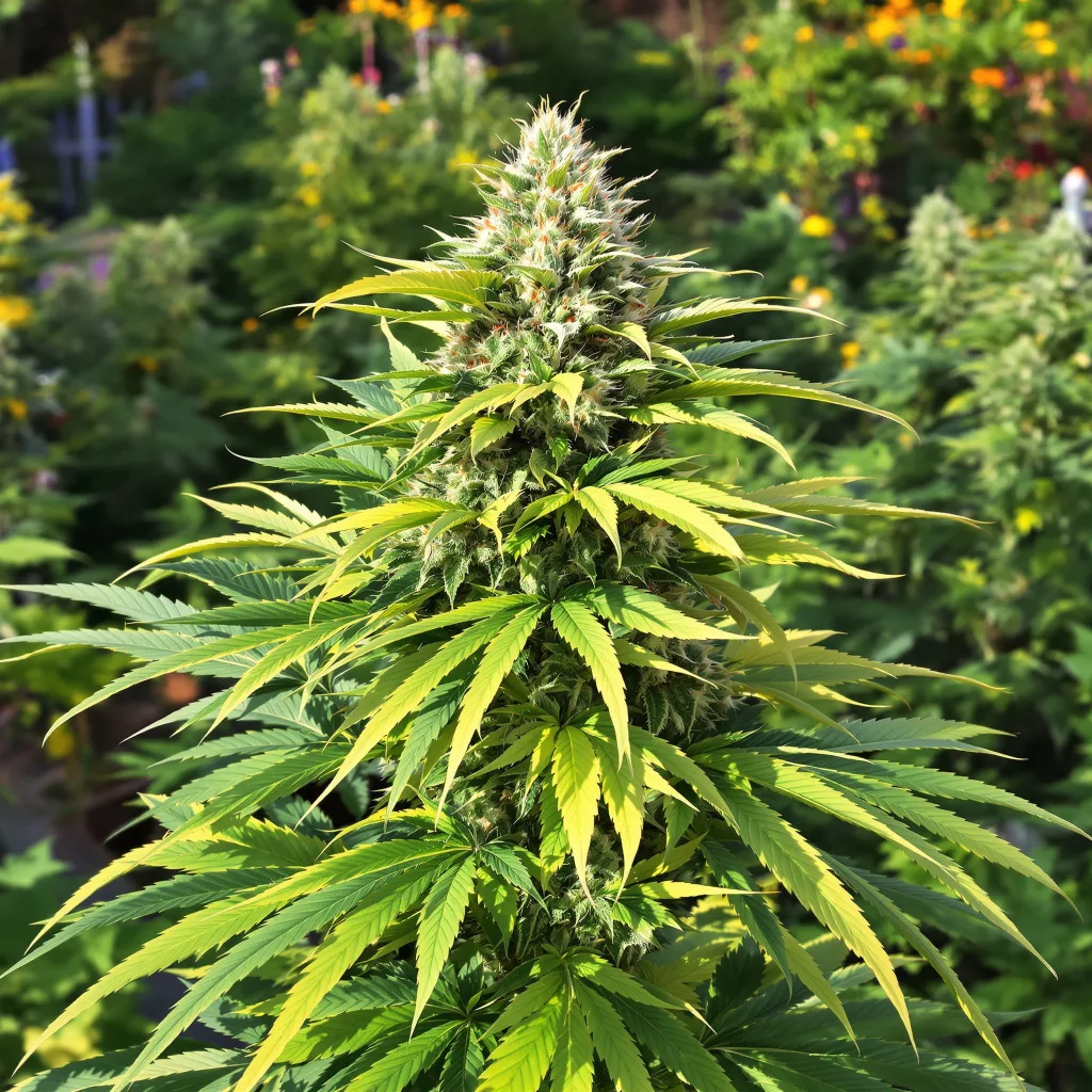 Scott's OG 80% indica / 20% sativa — fleur avec trichomes visibles