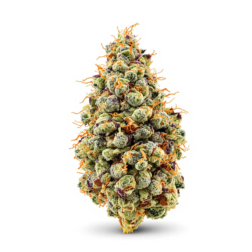Seattle Blue 44% indica / 56% sativa — fleur avec trichomes visibles