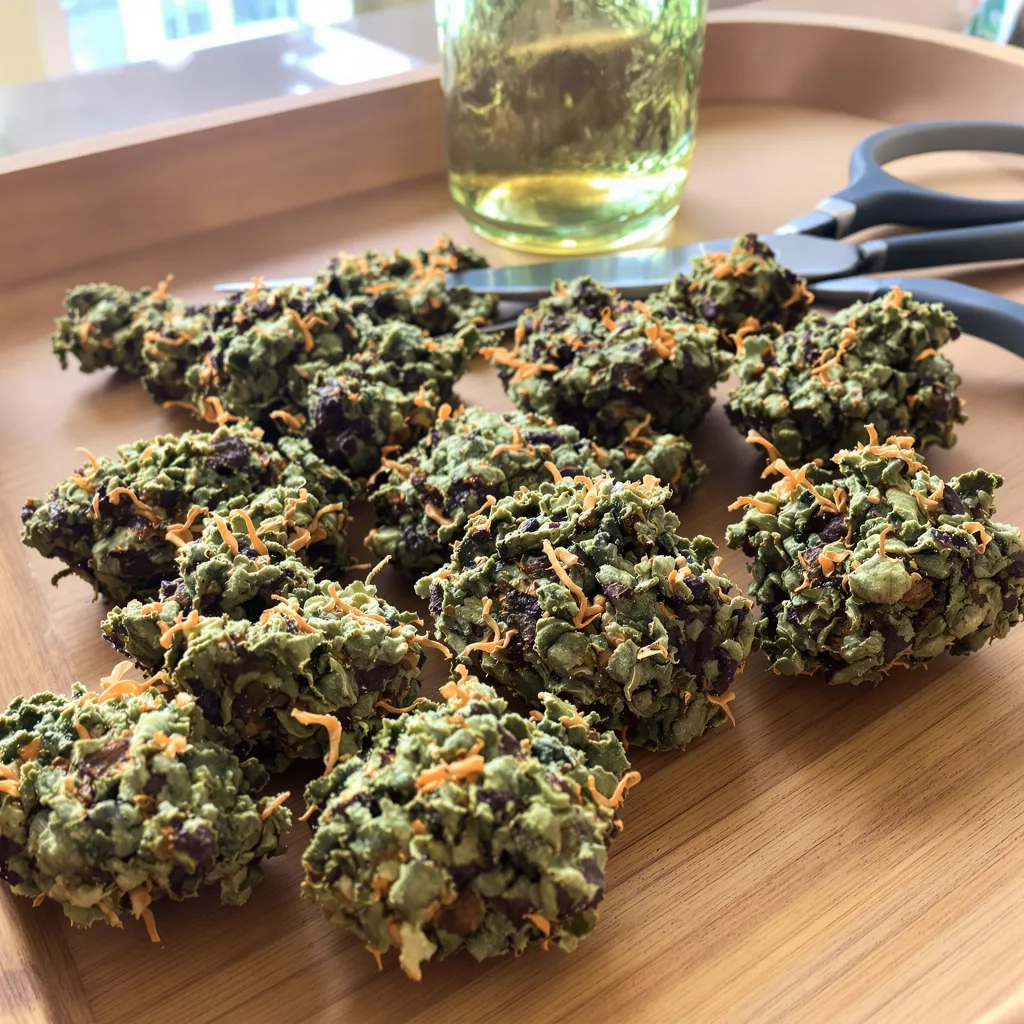 Sensi Skunk 74% indica / 26% sativa — fleur avec trichomes visibles