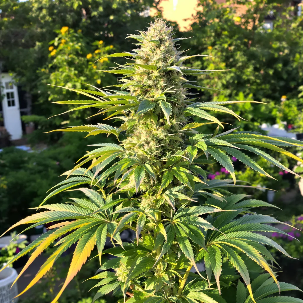 Sensi Skunk 74% indica / 26% sativa — fleur avec trichomes visibles