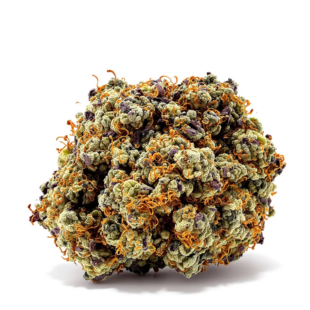 Sensi Skunk 74% indica / 26% sativa — fleur avec trichomes visibles