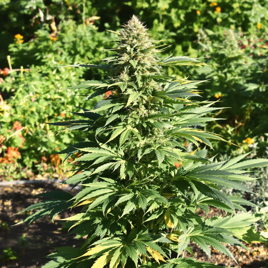 Sensi Skunk 74% indica / 26% sativa — fleur avec trichomes visibles