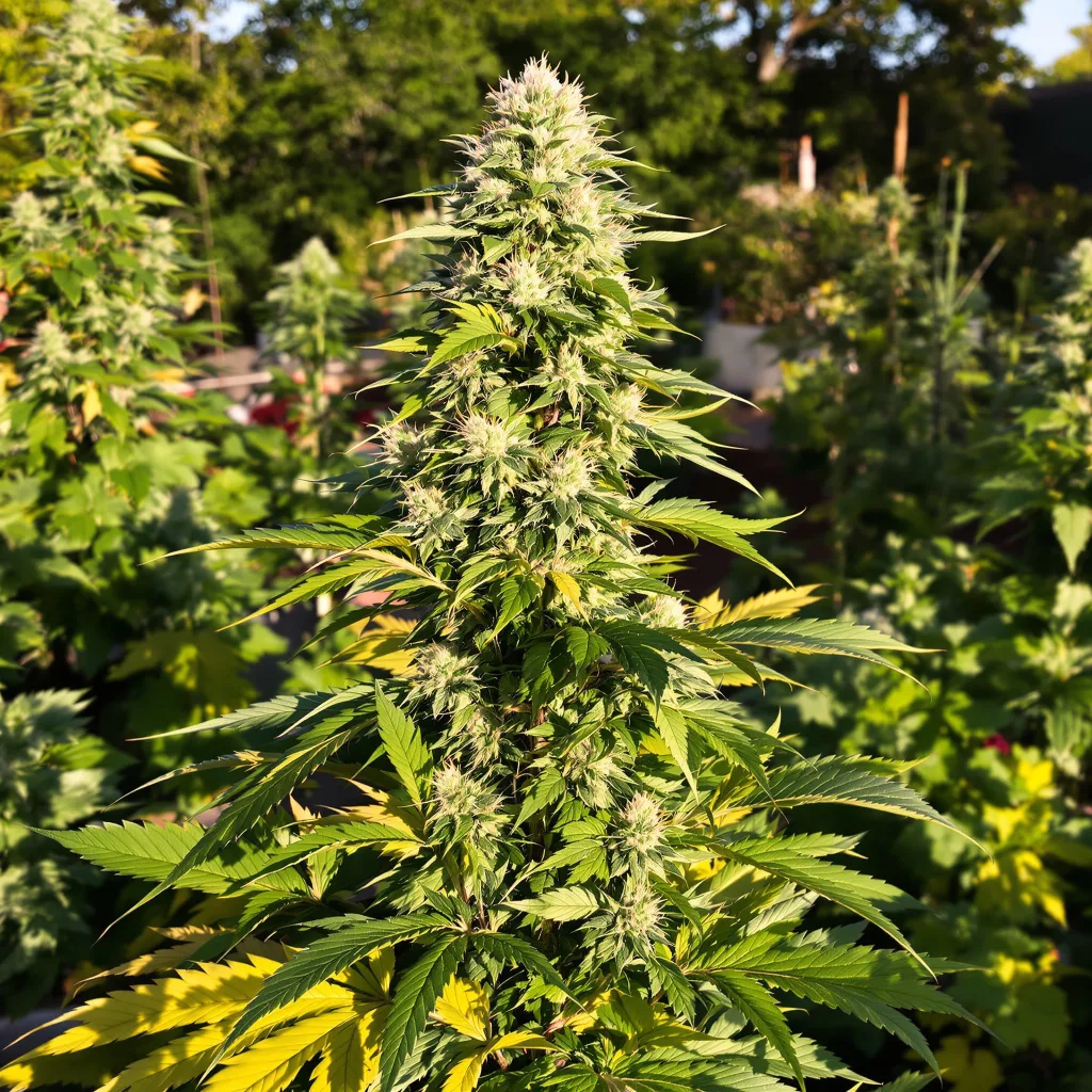 Serious Happiness 55% indica / 45% sativa — fleur avec trichomes visibles