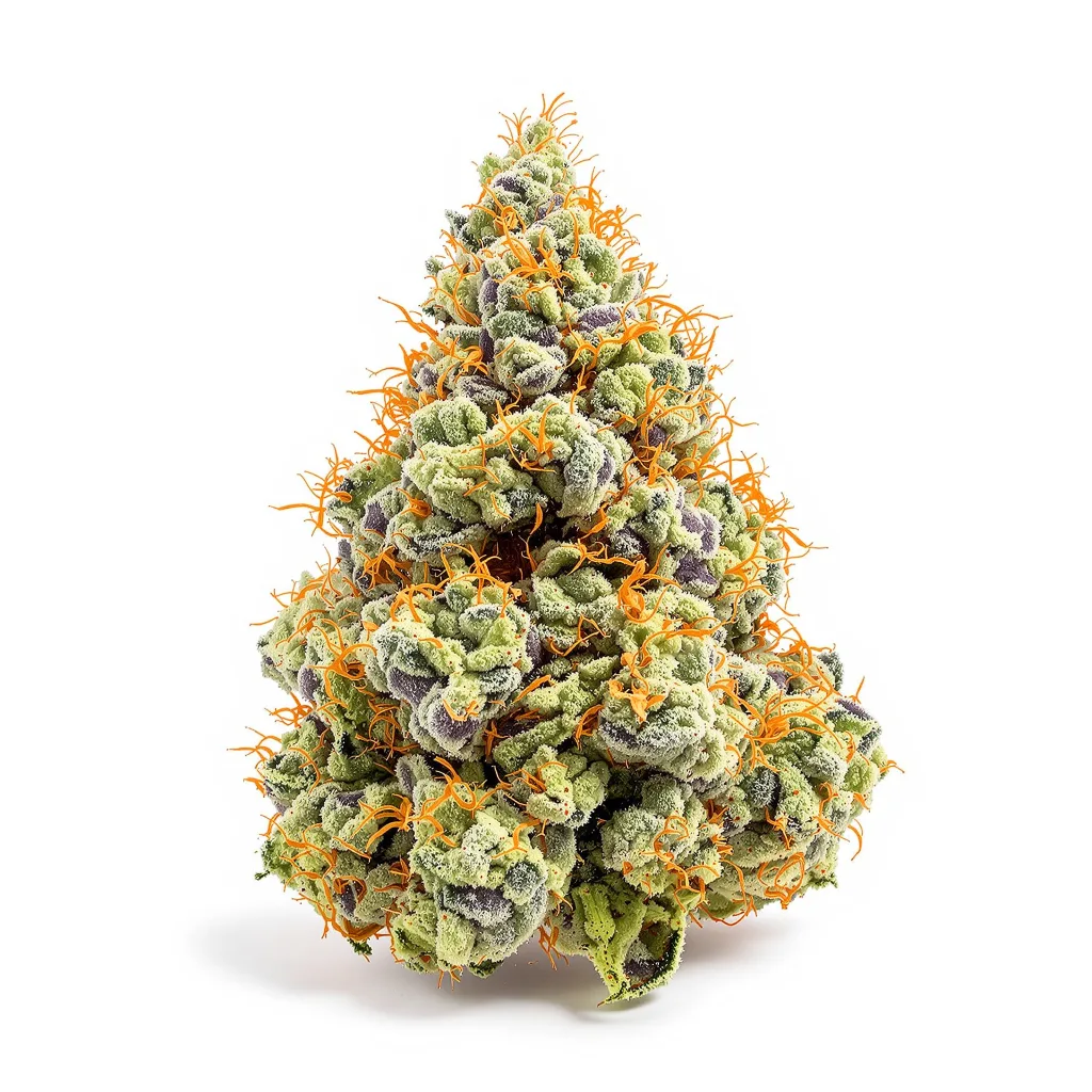 Serious Happiness 55% indica / 45% sativa — fleur avec trichomes visibles