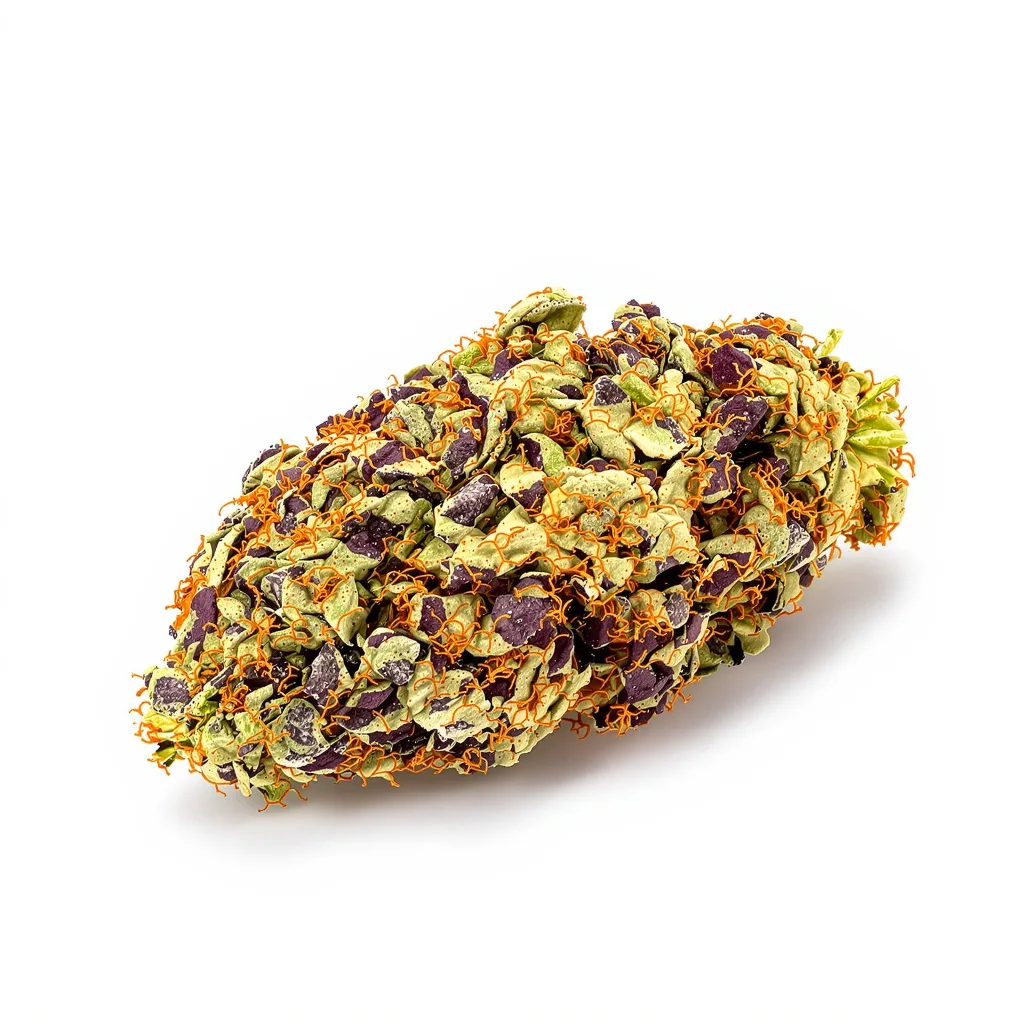 Sexxpot 77% indica / 23% sativa — fleur avec trichomes visibles