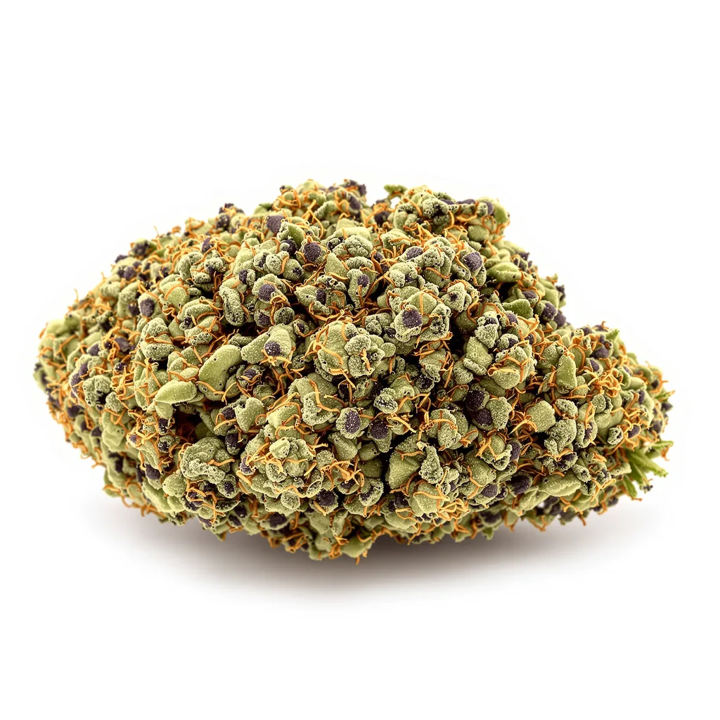 SFV OG 90% indica / 10% sativa — fleur avec trichomes visibles