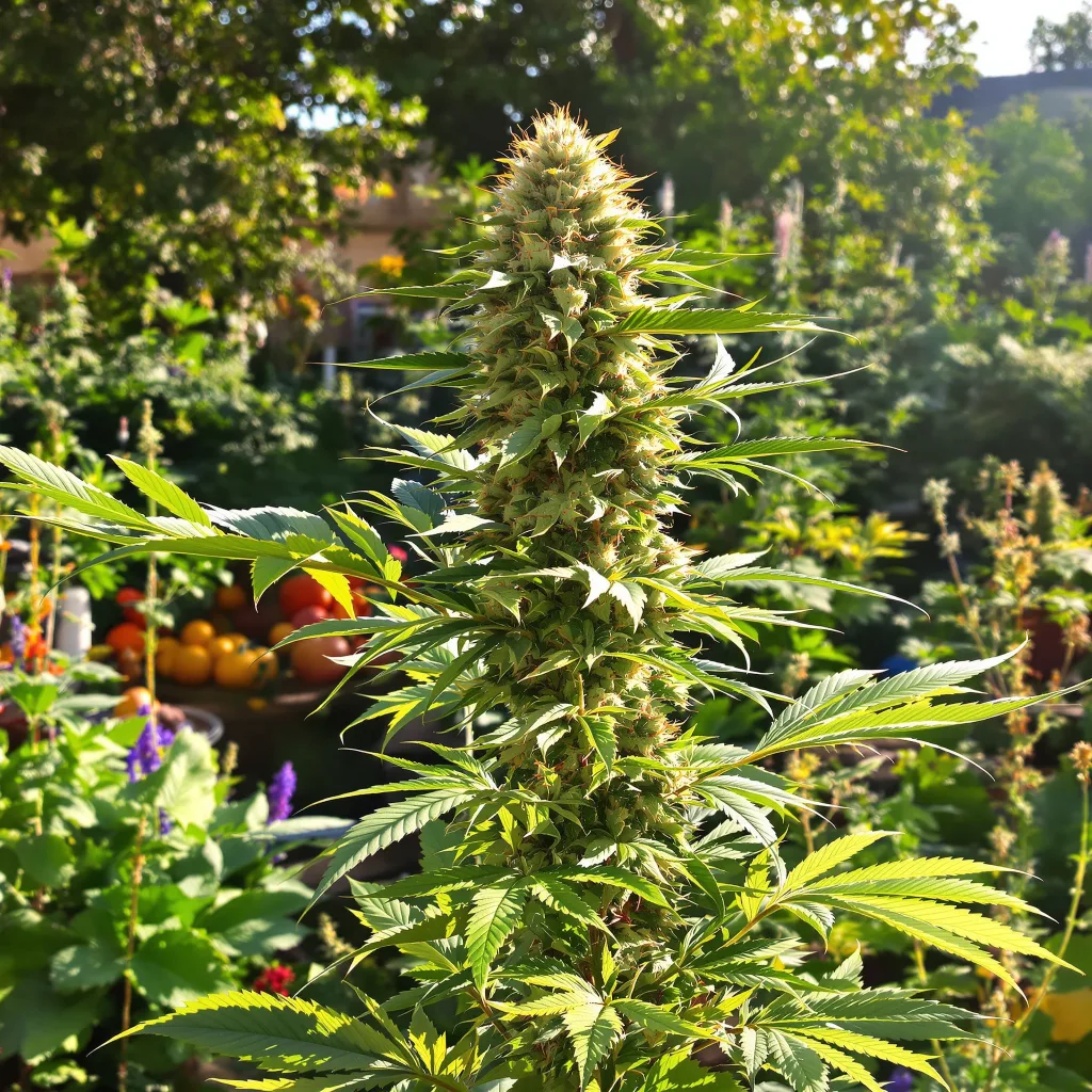 Shark Bite 61% indica / 39% sativa — fleur avec trichomes visibles