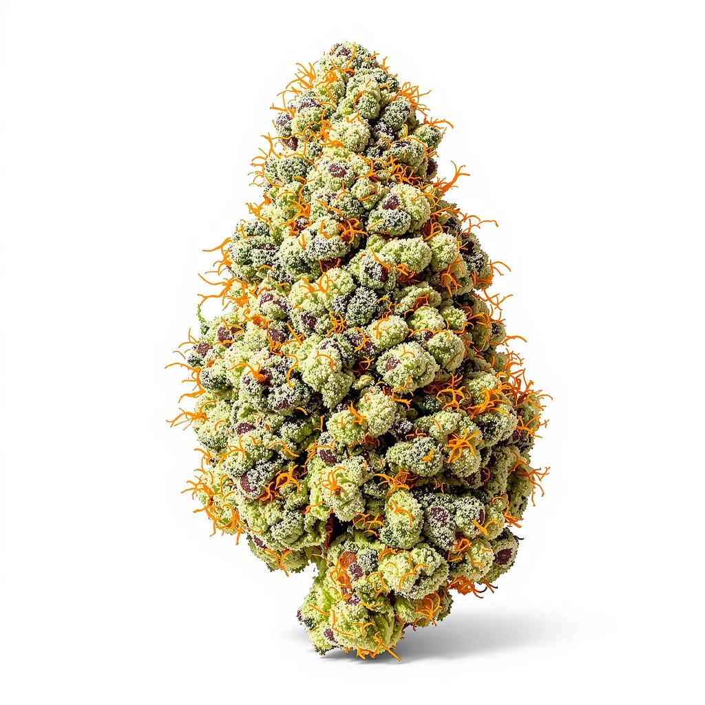 Shark Bite 61% indica / 39% sativa — fleur avec trichomes visibles