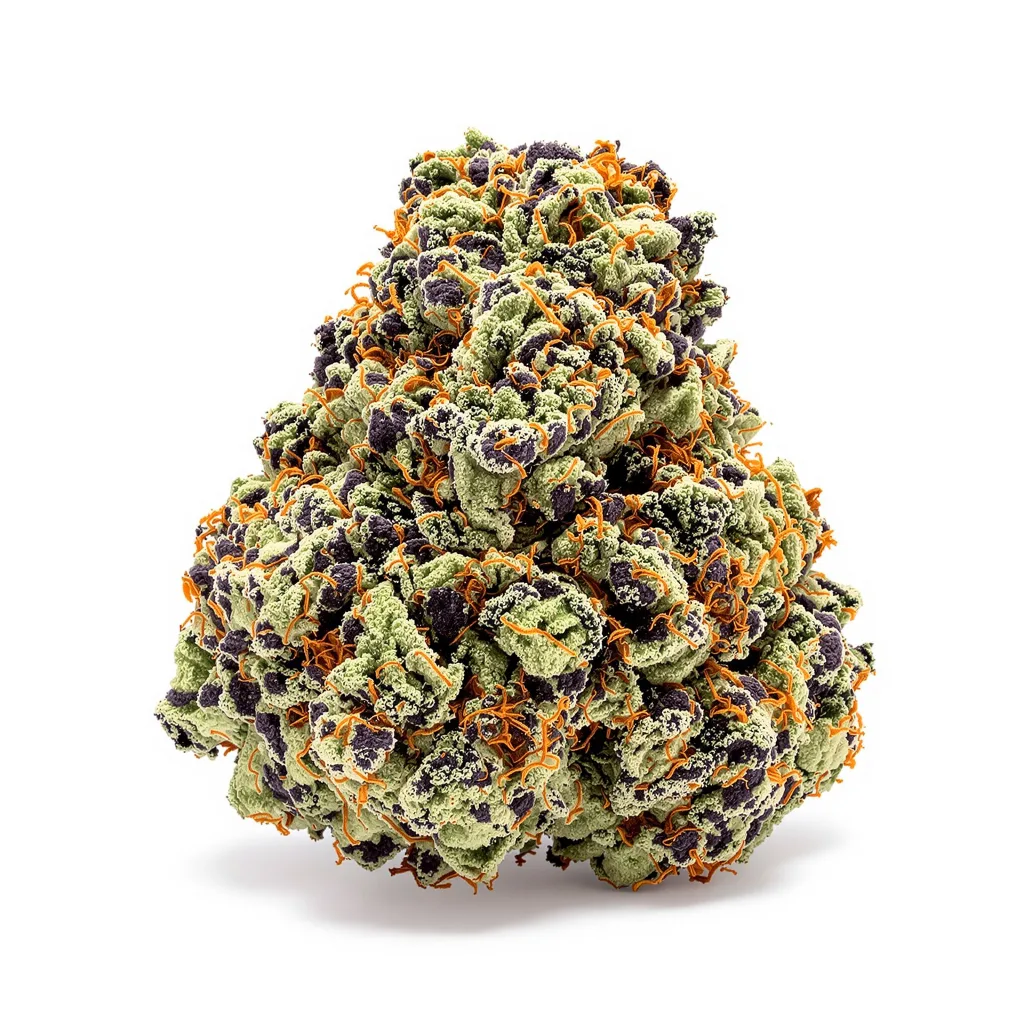 Shark Shock 80% indica / 20% sativa — fleur avec trichomes visibles