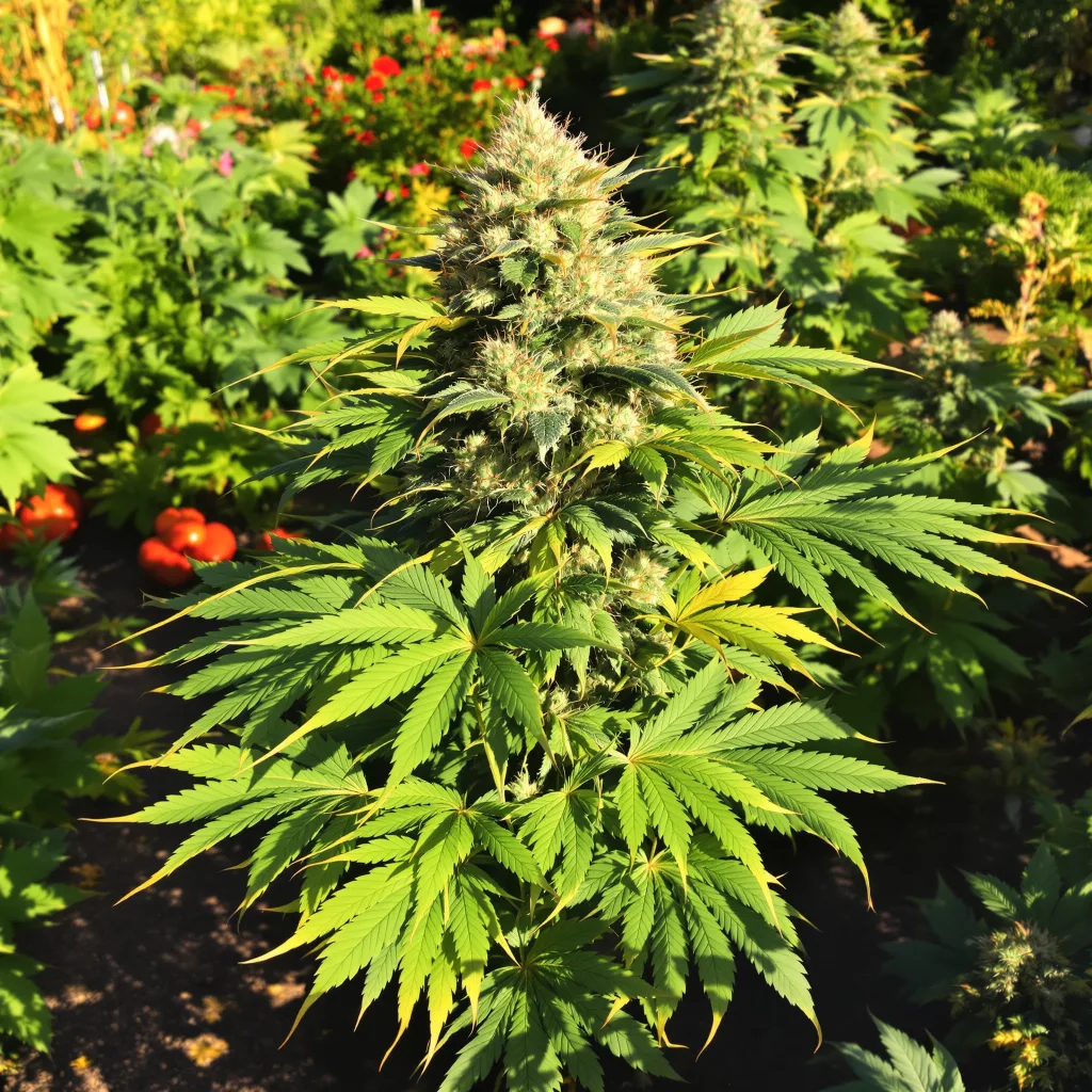 Sharksbreath 74% indica / 26% sativa — fleur avec trichomes visibles