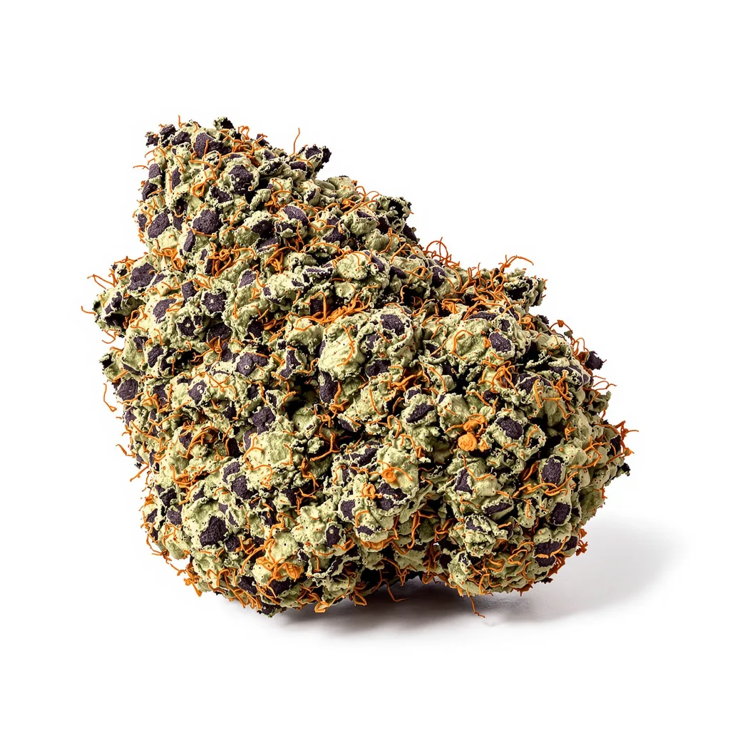 Shoreline 81% indica / 19% sativa — fleur avec trichomes visibles