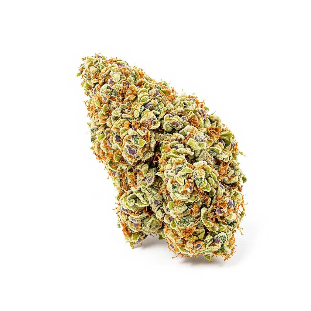 Silver Kush 25% indica / 65% sativa — fleur avec trichomes visibles