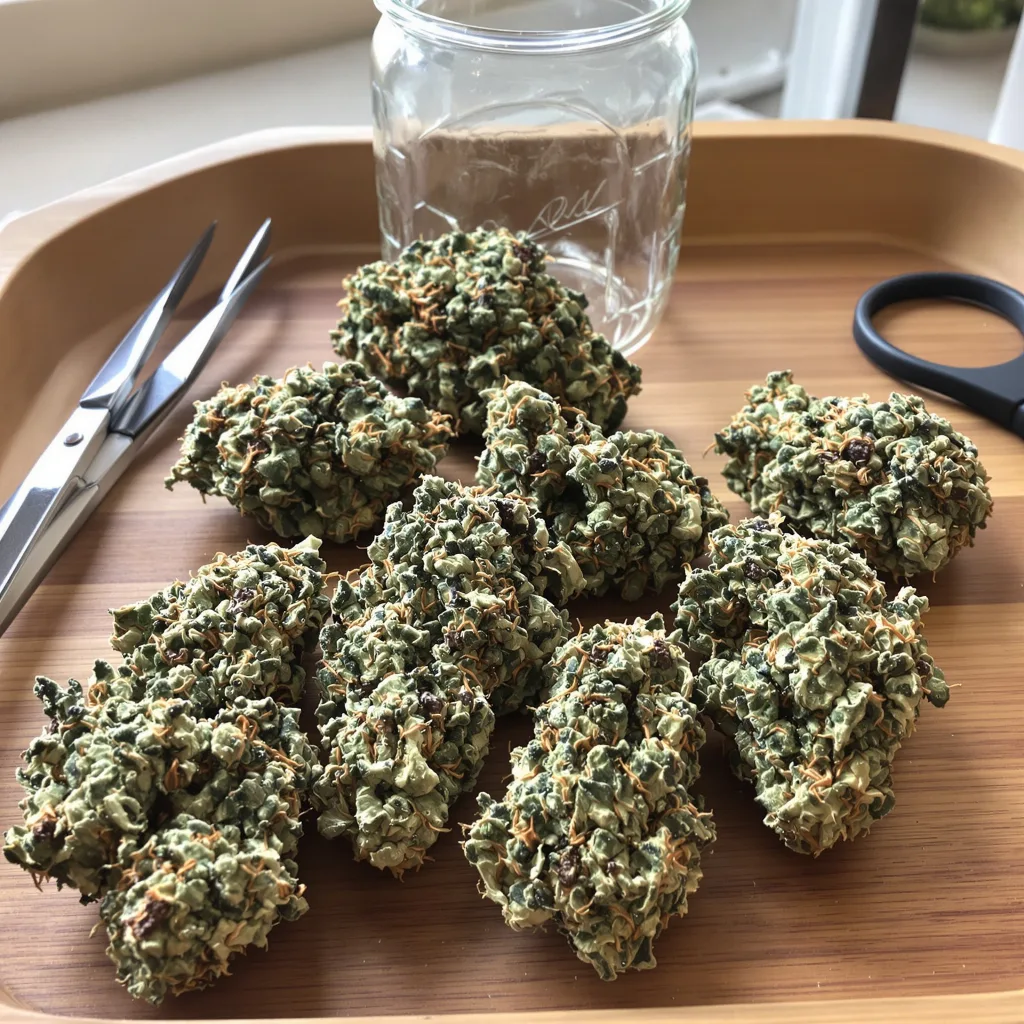 Silverback Gorilla 74% indica / 26% sativa — fleur avec trichomes visibles