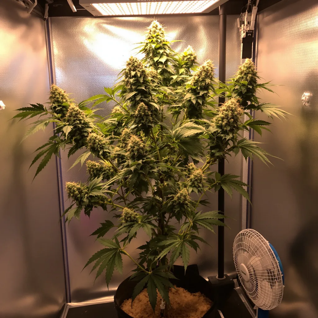 Plante de cannabis Silverfalls Kush en floraison — 60-100 cm autofloraison