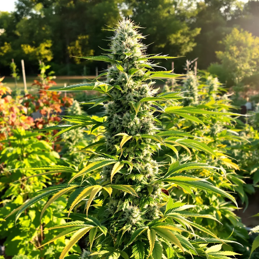 Silverfalls Kush 40% indica / 60% sativa — fleur avec trichomes visibles