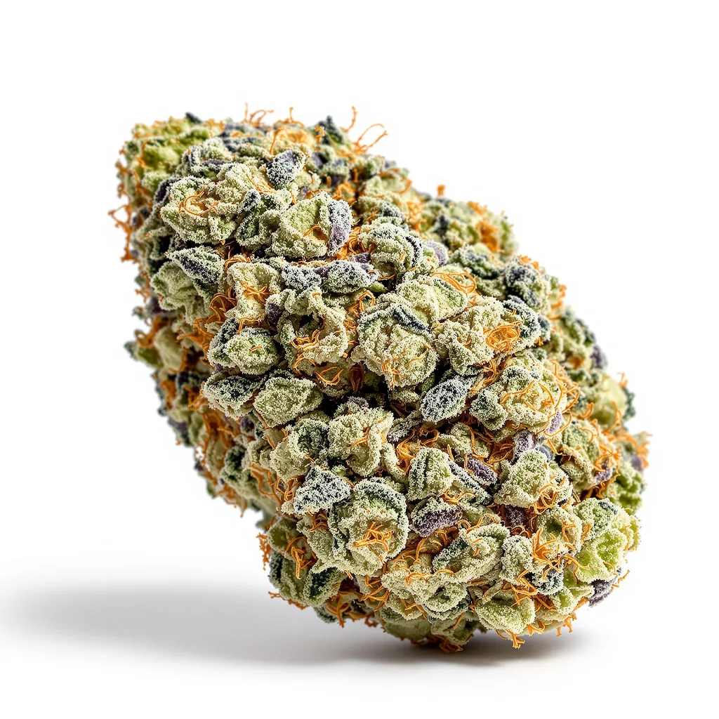 Silverfalls Kush 40% indica / 60% sativa — fleur avec trichomes visibles
