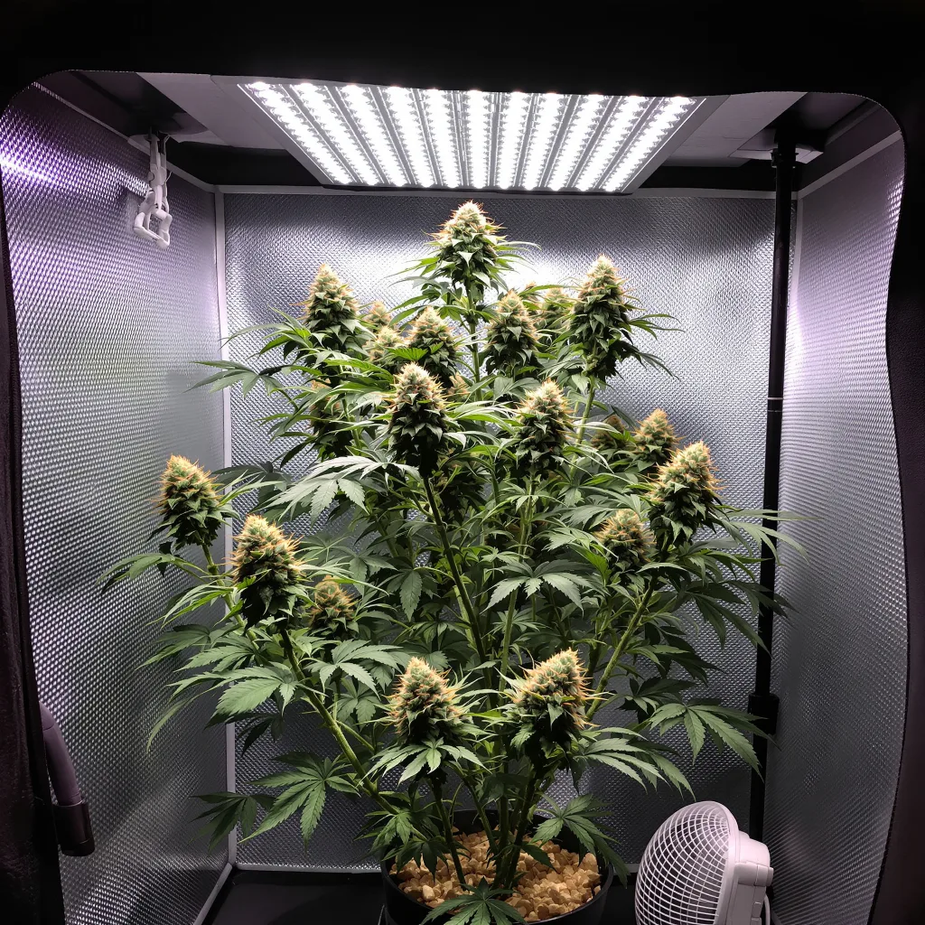 Plante de cannabis Silverfalls Kush en floraison — 120-180 cm féminisée