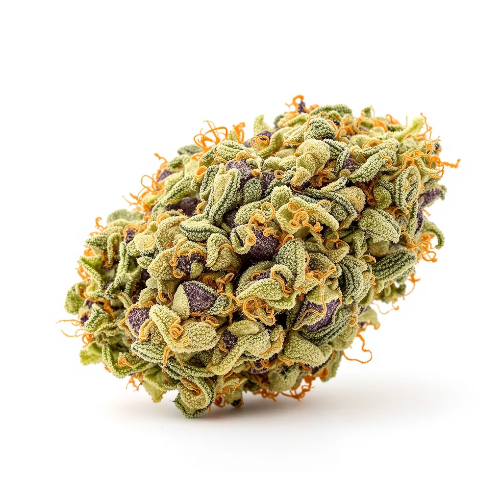 Silverfalls Kush 40% indica / 60% sativa — fleur avec trichomes visibles