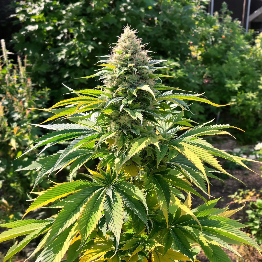 Sin City Kush 67% indica / 33% sativa — fleur avec trichomes visibles