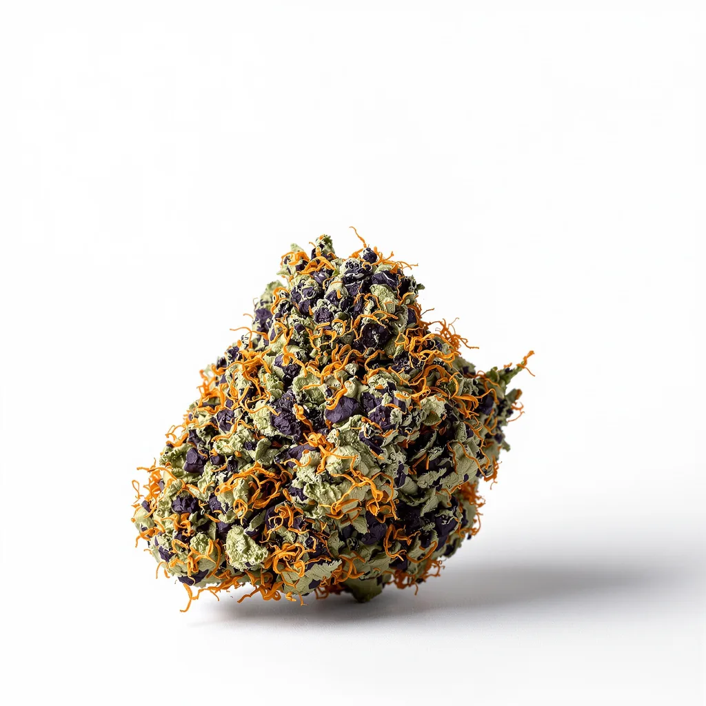 Sirius Black 83% indica / 17% sativa — fleur avec trichomes visibles