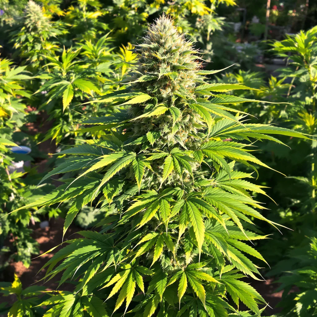 Skunk 65% indica / 35% sativa — fleur avec trichomes visibles
