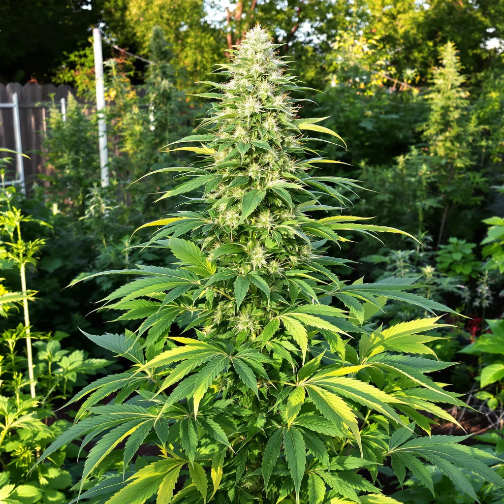 Skunk No. 1 50% indica / 50% sativa — fleur avec trichomes visibles