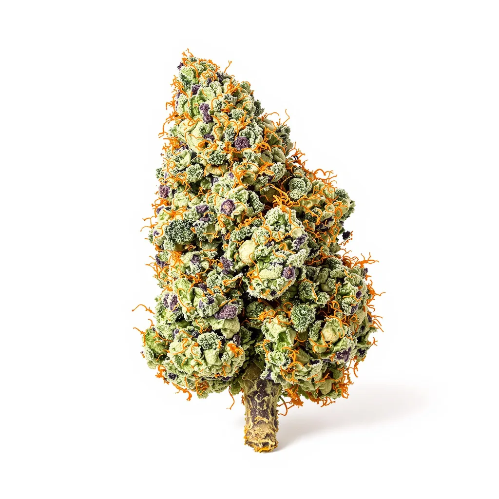 Skunk No. 1 50% indica / 50% sativa — fleur avec trichomes visibles