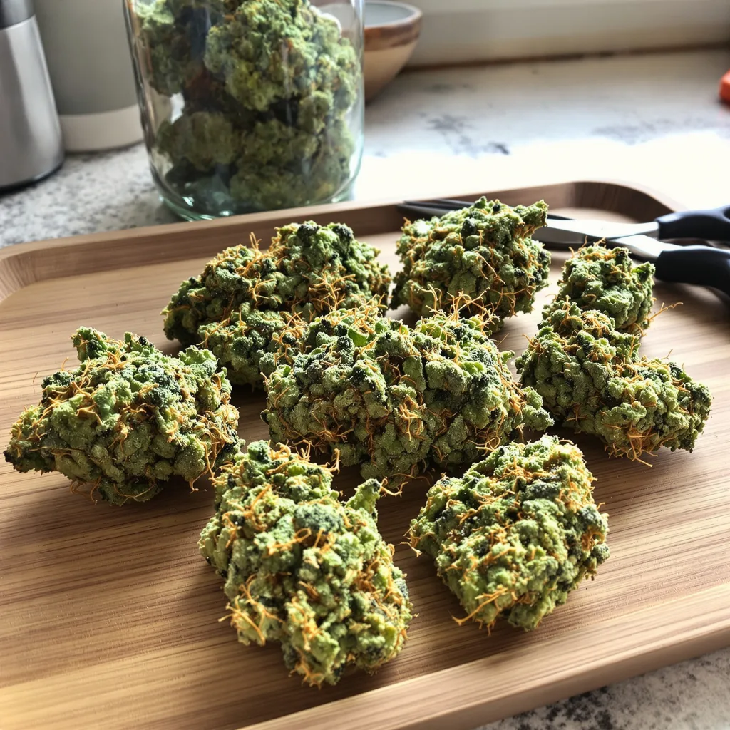 Skunky Jack 8% indica / 92% sativa — fleur avec trichomes visibles