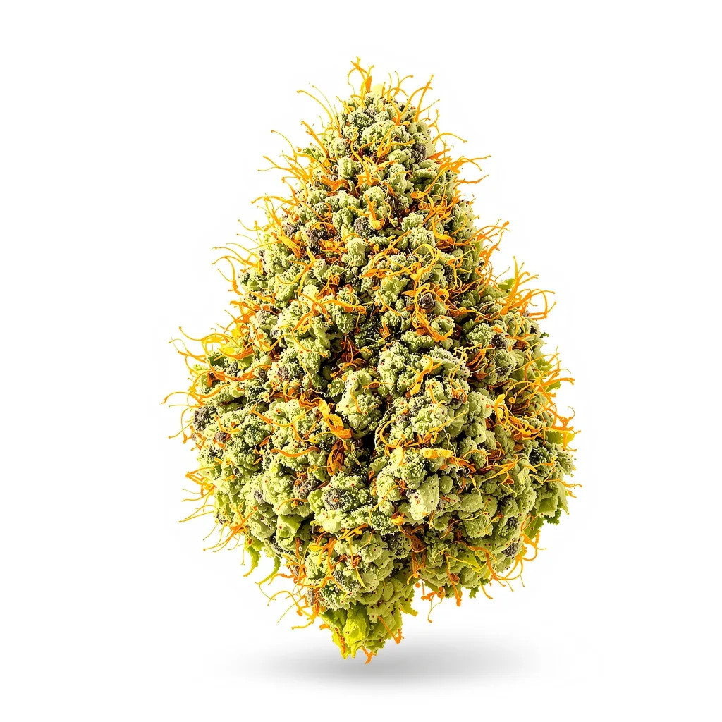 Skunky Jack 8% indica / 92% sativa — fleur avec trichomes visibles